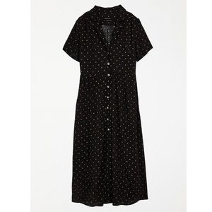 Mila Polka Dot Button Down Midi Dress with Pockets | Urban Outfitters | Size XS